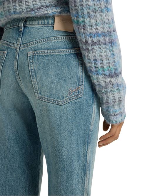 Jeans a gamba dritta in denim rigido con sfumatura smeraldo Boss Orange | 50548437320